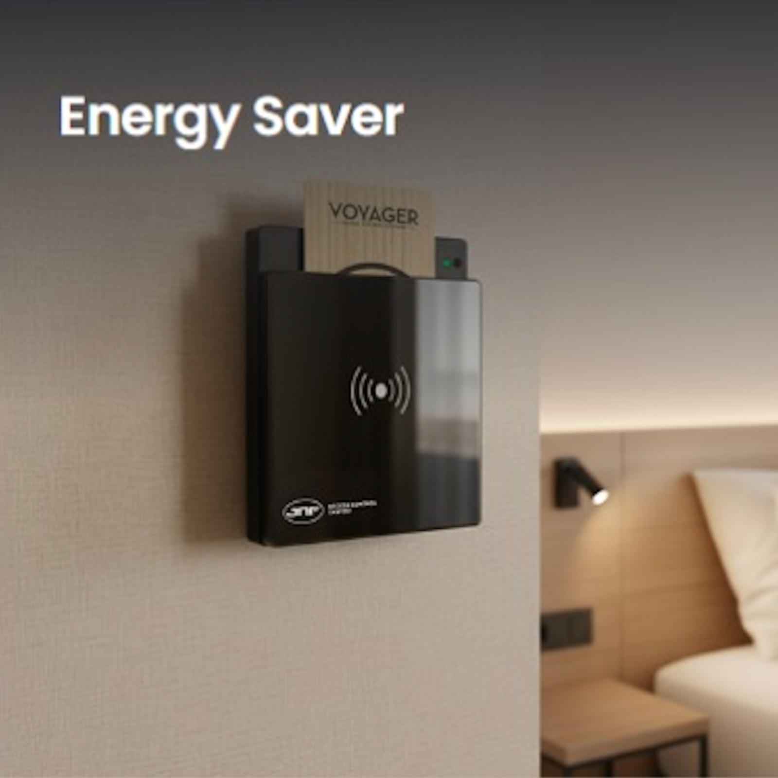 Boîtier Économiseur d'énergie par badge mural avec lecteur de badge Voyager pour gestion énergétique chambre